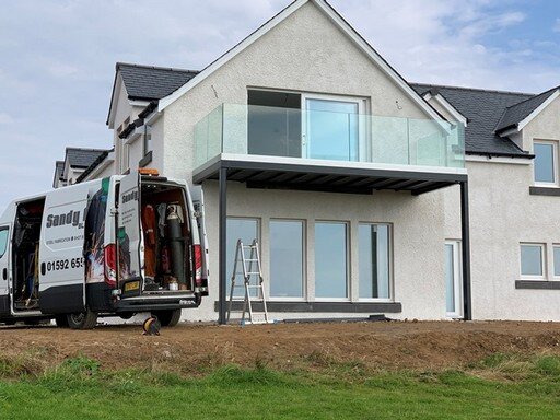 Balcony with glass for house in Kennoway.JPG