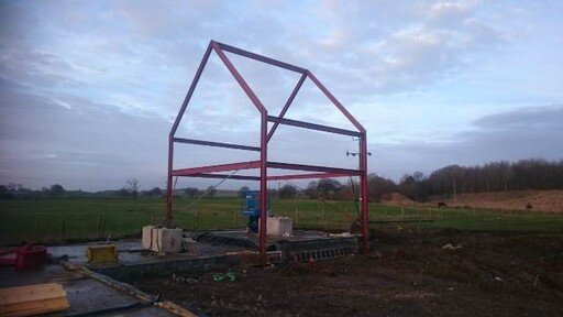 Steel house frame for job in Falkirk.JPG